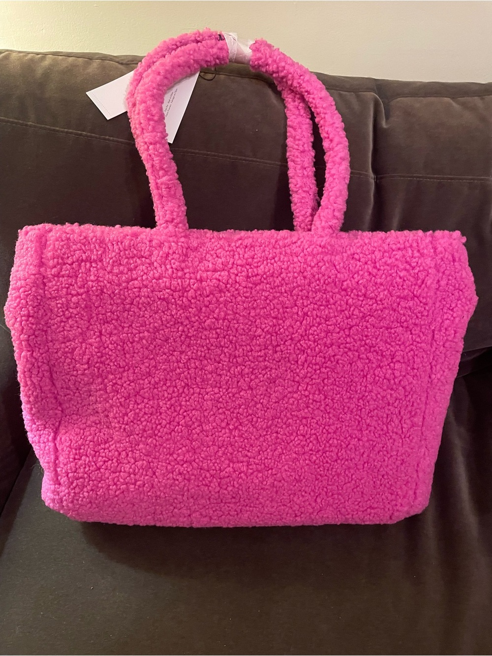 UGG Hot Pink Sherpa Tote with Front Pocket - Picture 4 of 5